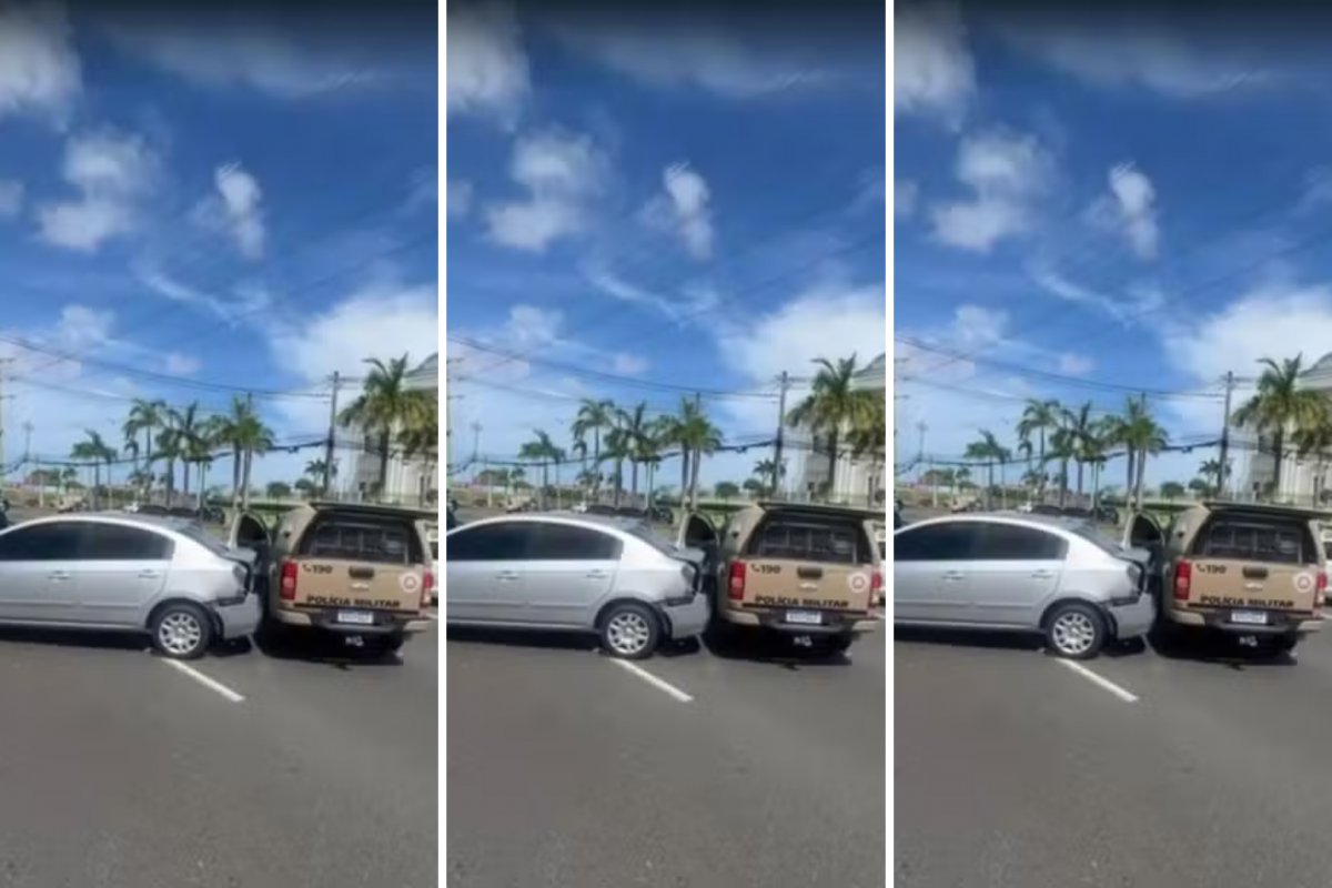 Engavetamento na Av. Paralela deixa dois policiais militares feridos