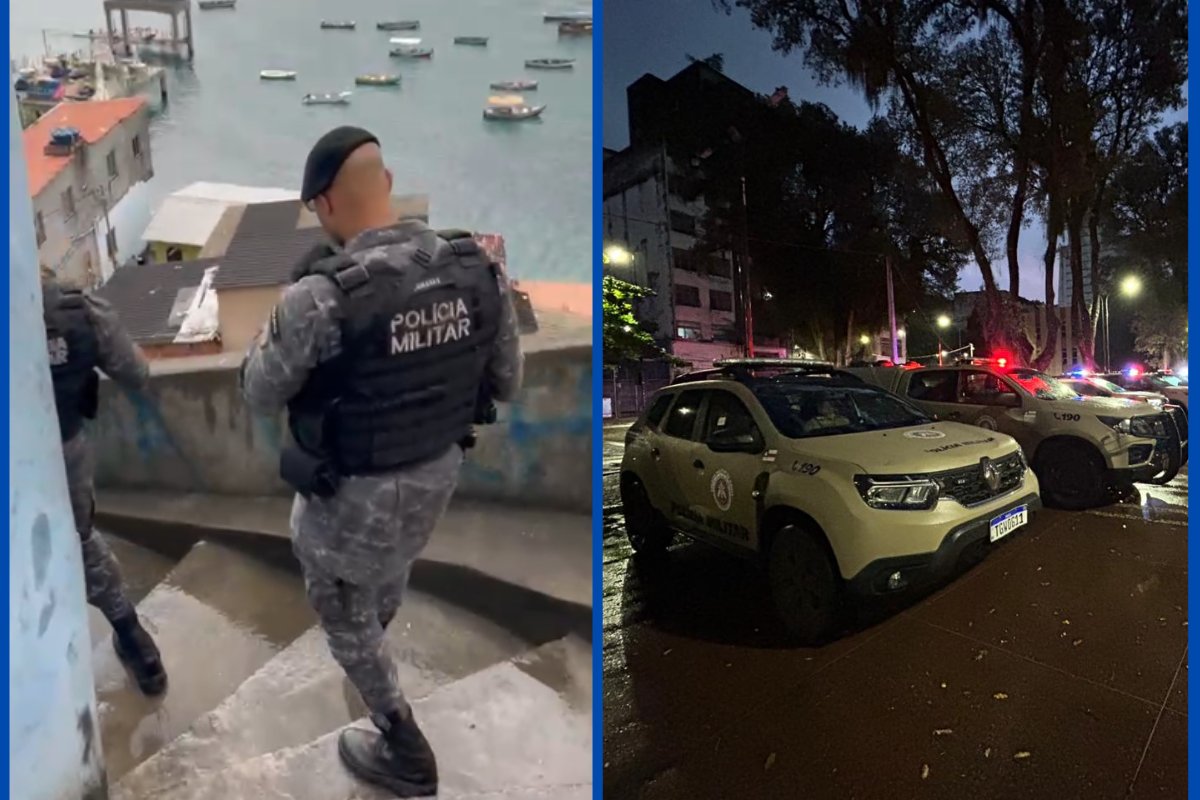 Homem com tornozeleira eletrônica é preso em operação após ser encontrado com drogas e celulares na Gamboa, em Salvador