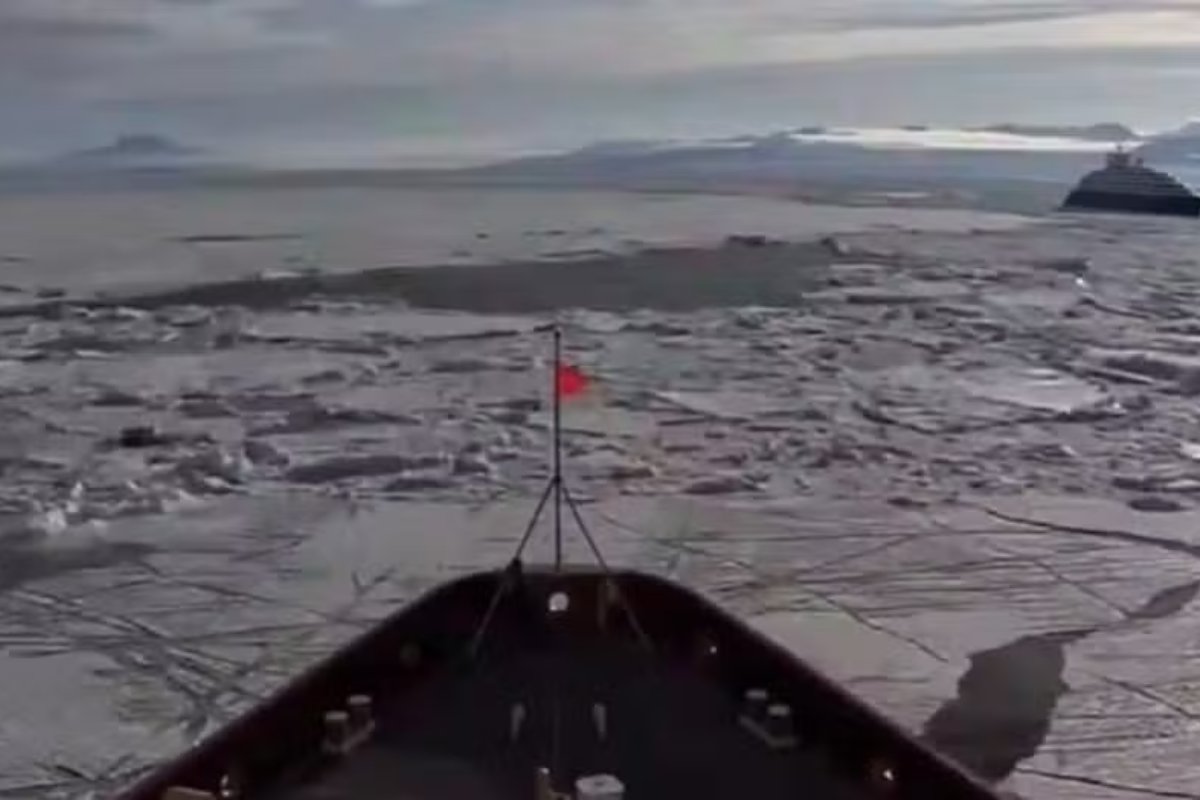  Cruzeiro com quase 200 passageiros encalha no gelo na Antártida
