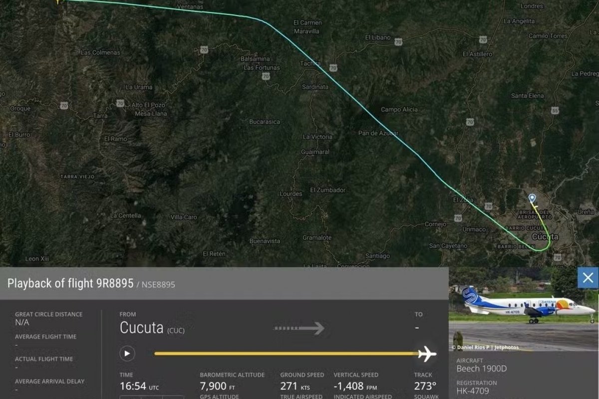 Queda de avião mata todos os ocupantes na Colômbia