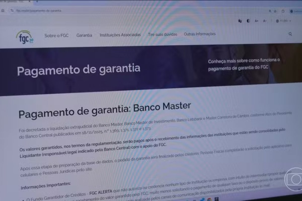 Fundo Garantidor de Crédito estima que vai pagar 90% dos clientes do banco Master até esta sexta-feira (6)