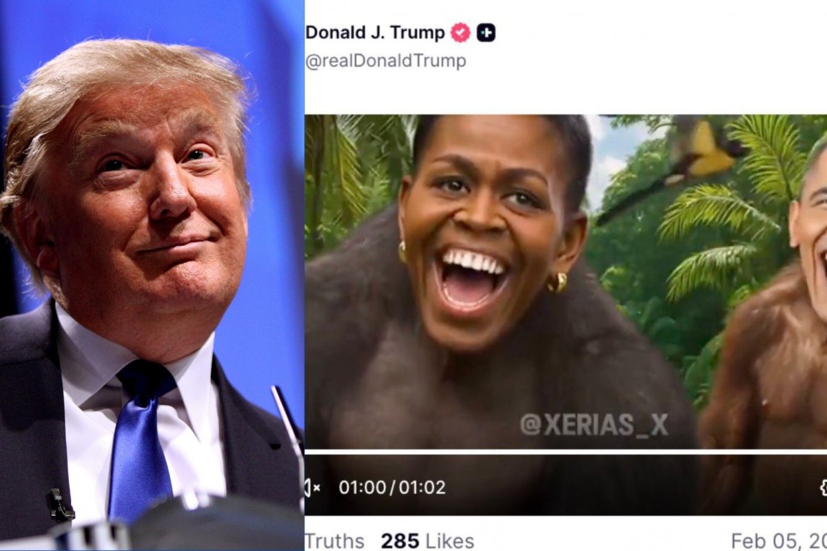 Donald Trump publica vídeo em que Barack e Michele Obama aparecem como macacos; assista