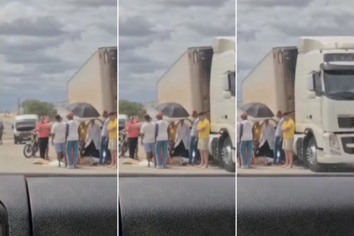 Caminhoneiro fica em estado grave após ser prensado pelo próprio veículo na BR-324