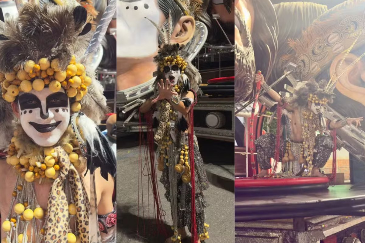 Estudante que viralizou performando Ney Matogrosso desfila pela Imperatriz no carnaval do Rio