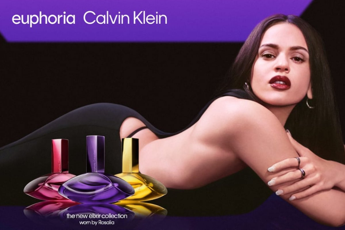 Cantora espanhola Rosalía é o rosto da nova linha de fragrâncias Euphoria Elixir da Calvin Klein! s