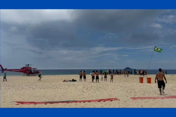 [Vídeo: uma pessoa morre e outra fica ferida após asa-delta cair em praia do Rio de Janeiro]