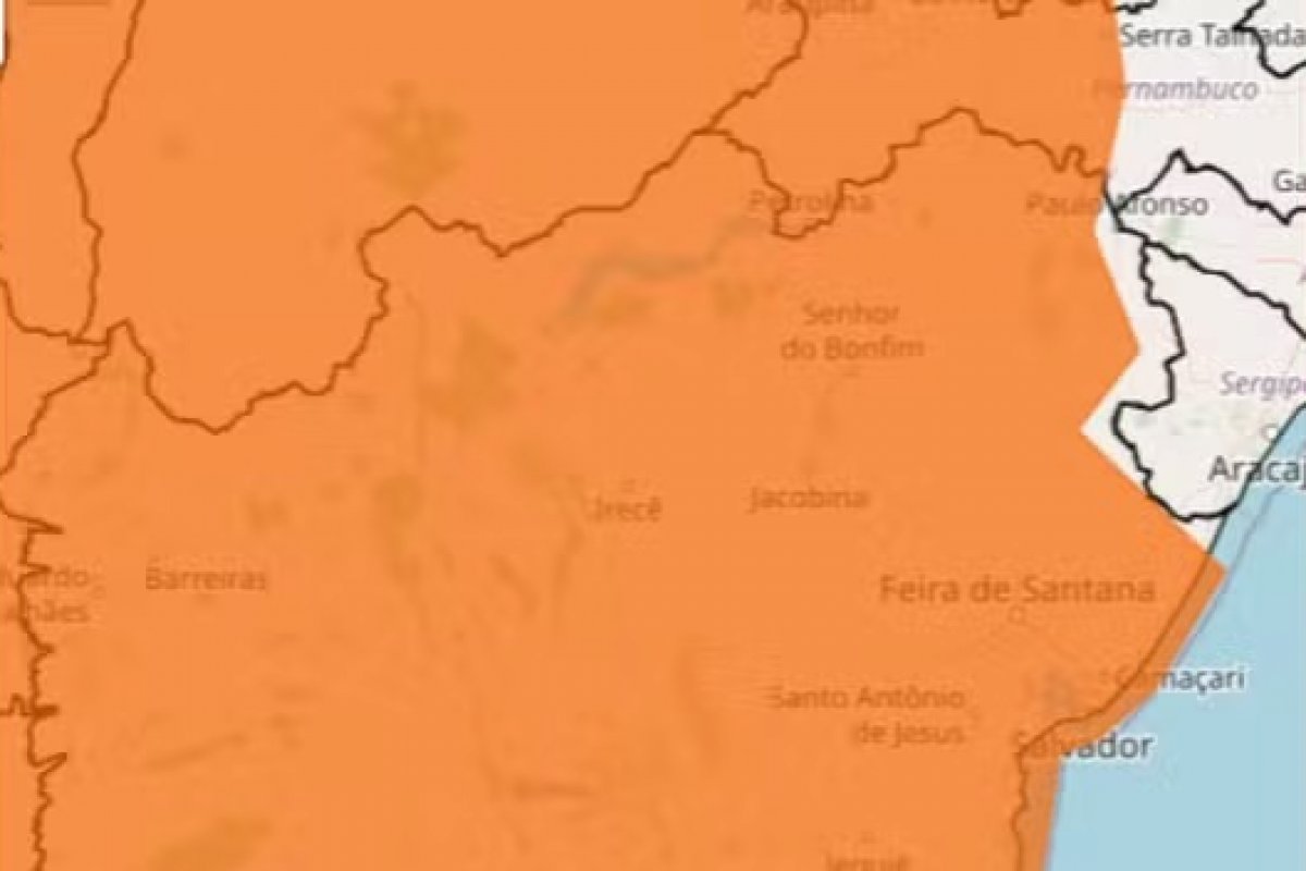 Bahia tem todas as cidades sob alerta laranja de chuvas intensas até sexta-feira (27)
