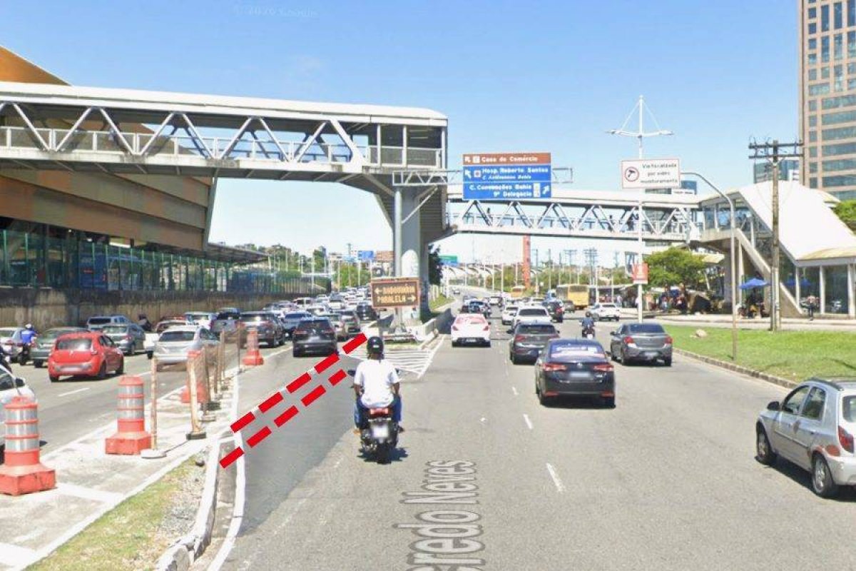 Acesso na avenida ACM para a ligação Iguatemi-Paralela será fechado após abertura de novo viaduto