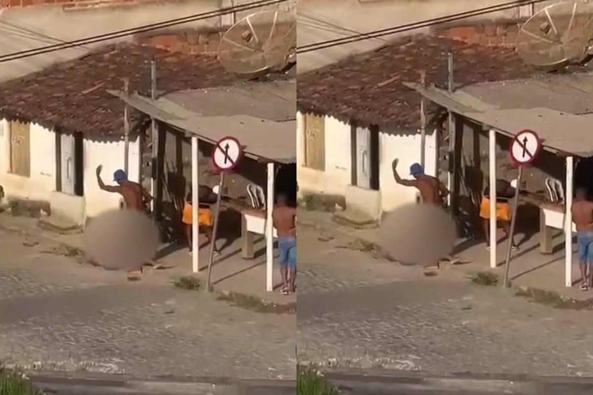 Vídeo: Homem é preso em flagrante após agredir companheira no meio da rua na Bahia