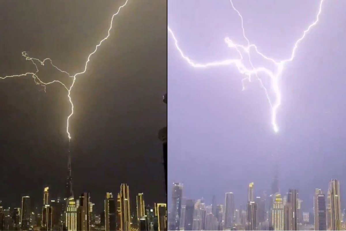 Vídeo: Prédio mais alto do mundo é atingido por raios