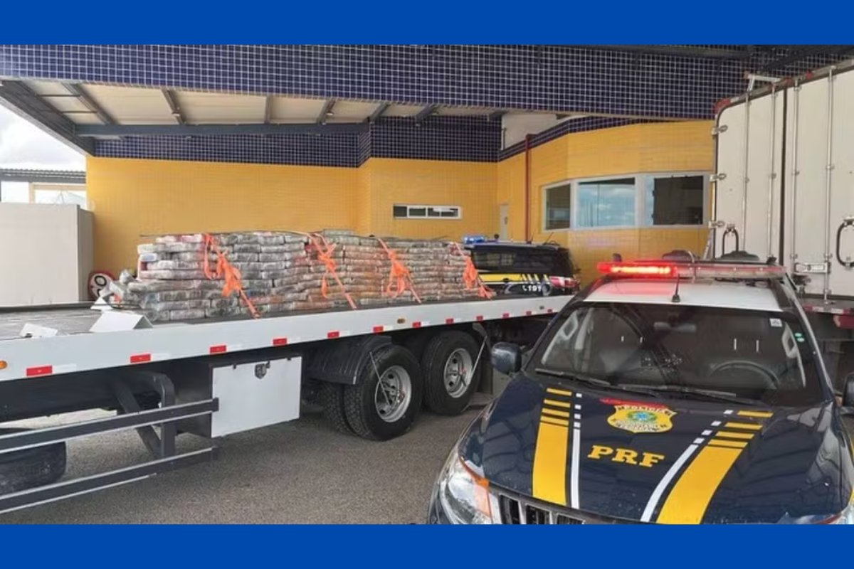 Motorista é preso ao transportar quase 2 toneladas de maconha em teto de caminhão frigorífico na Bahia