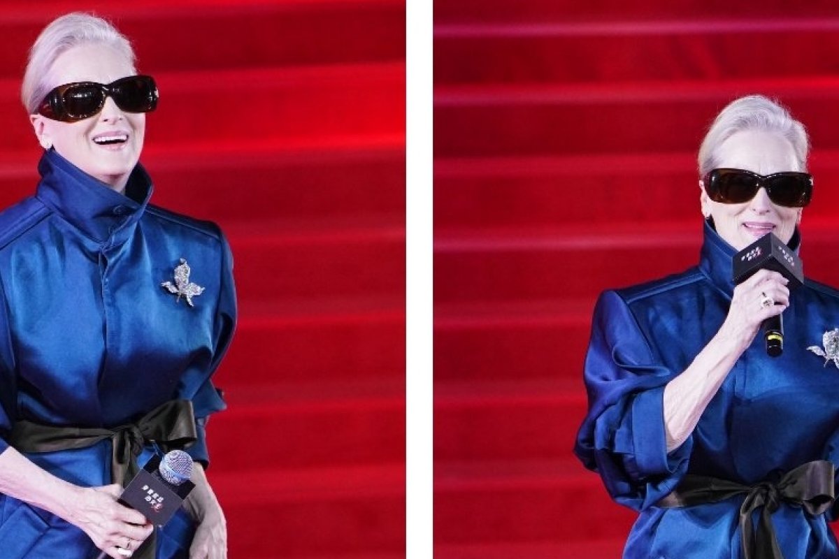 Meryl Streep leva Alexandre Birman ao tapete vermelho em Xangai!