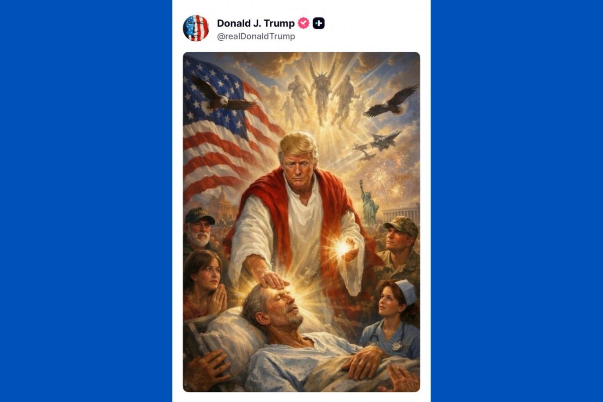 Donald Trump publica ilustração em que aparece como Jesus Cristo
