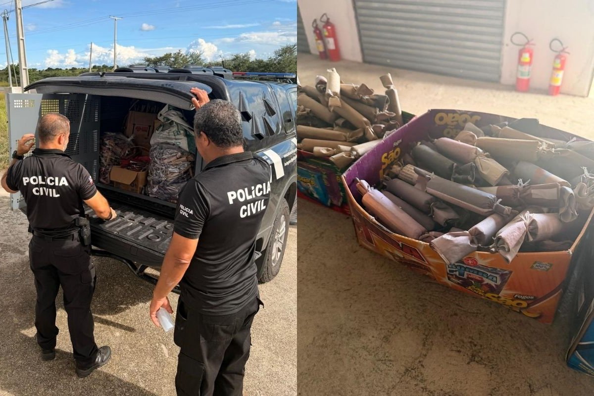 Polícia apreende produtos em comércio clandestino de fogos de artifício no interior da Bahia