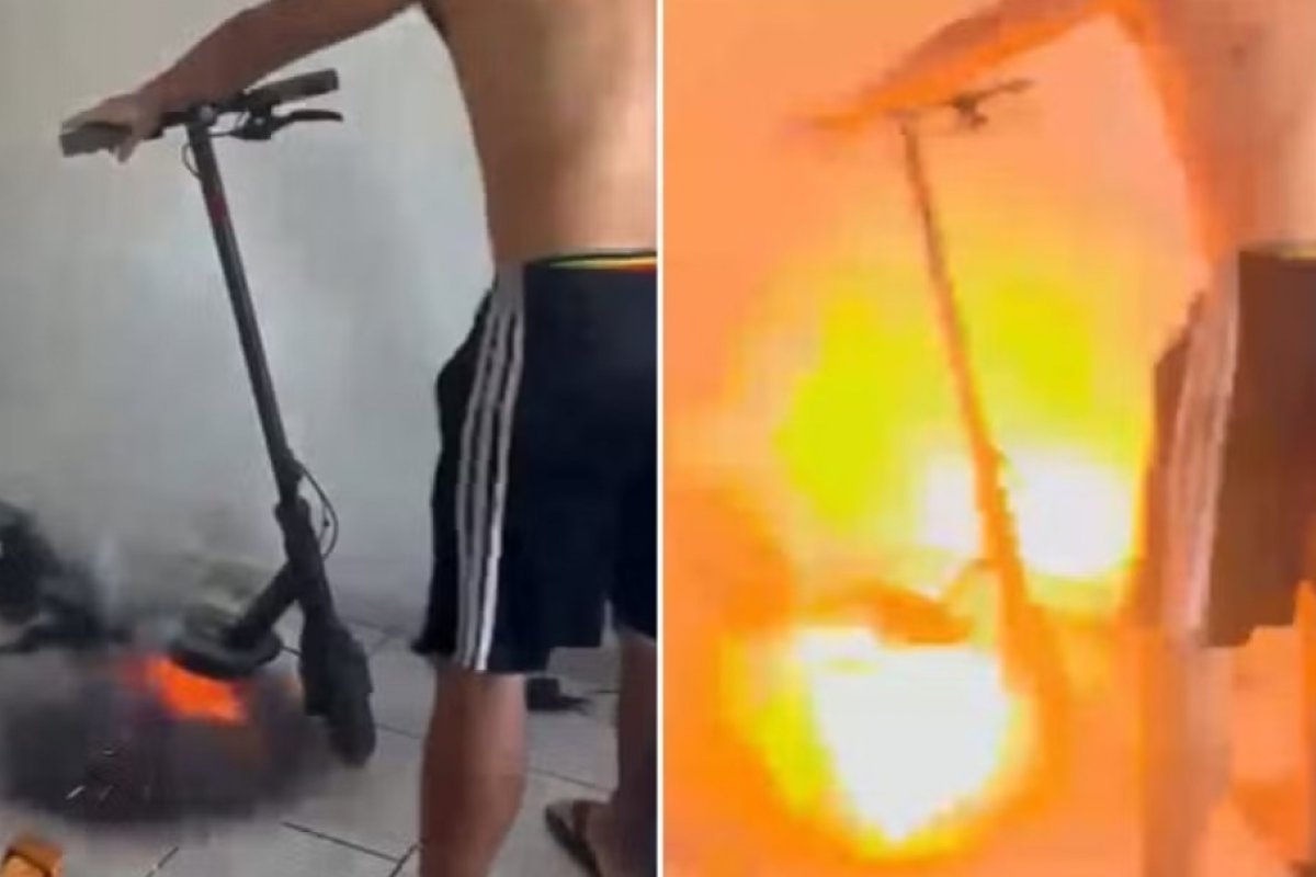 Vídeo: patinete elétrico explode dentro de apartamento e assusta moradores