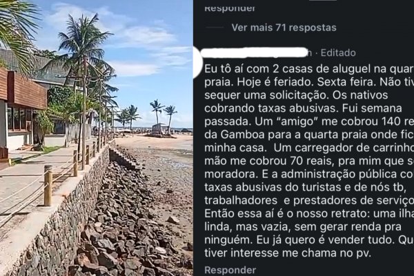 [Vídeo: Guia expõe esvaziamento de Morro de São Paulo após aumento de taxa de acesso]