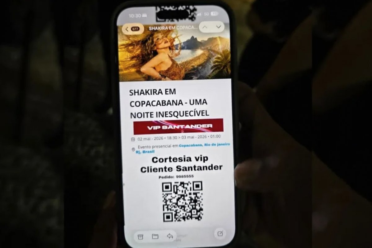 Homem é preso por vender ingressos falsos por R$ 1,5 mil para show gratuito de Shakira no Rio 