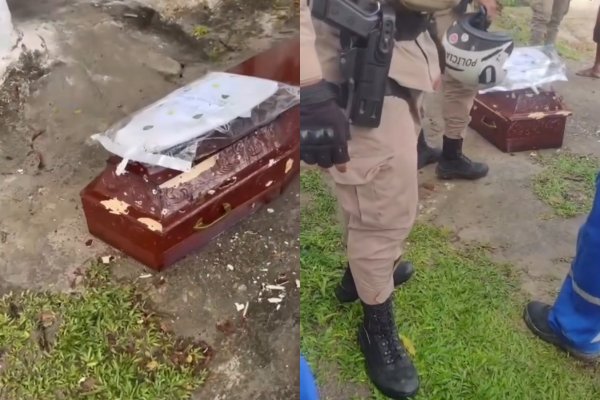 [Vídeo: Homens armados invadem cemitério e atiram contra caixão de 'Maquinista' do CV]