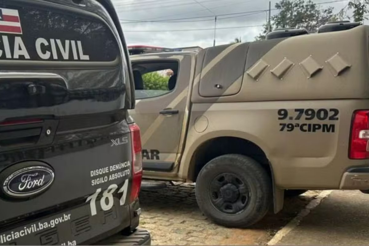 Homem agride policial militar com estilingue durante perseguição no interior da Bahia 
