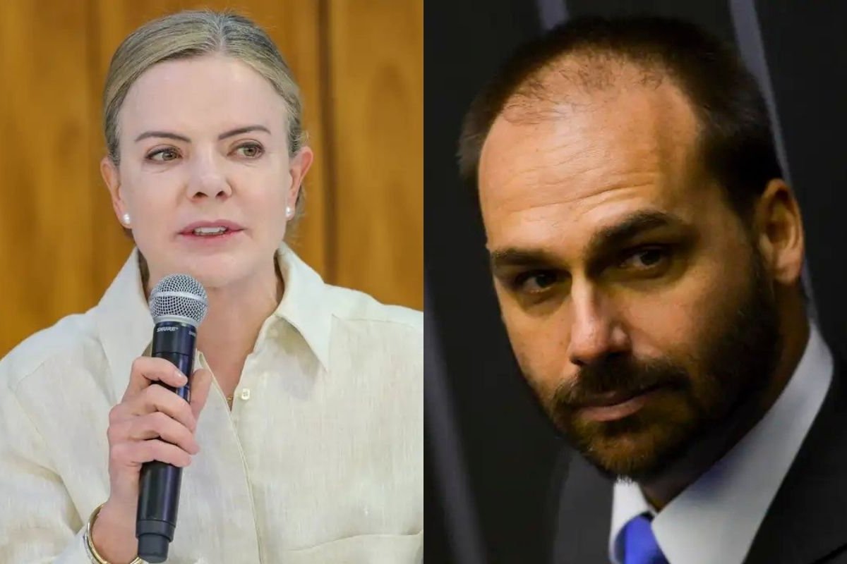 "Gente traidora e imbecil", diz Gleisi após Eduardo sugerir uso de sistema americano