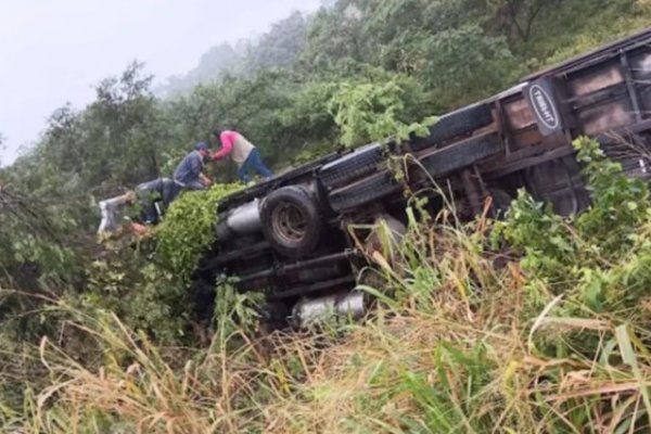 [Caminhão com porcos tomba e deixa dois feridos na BA-131]