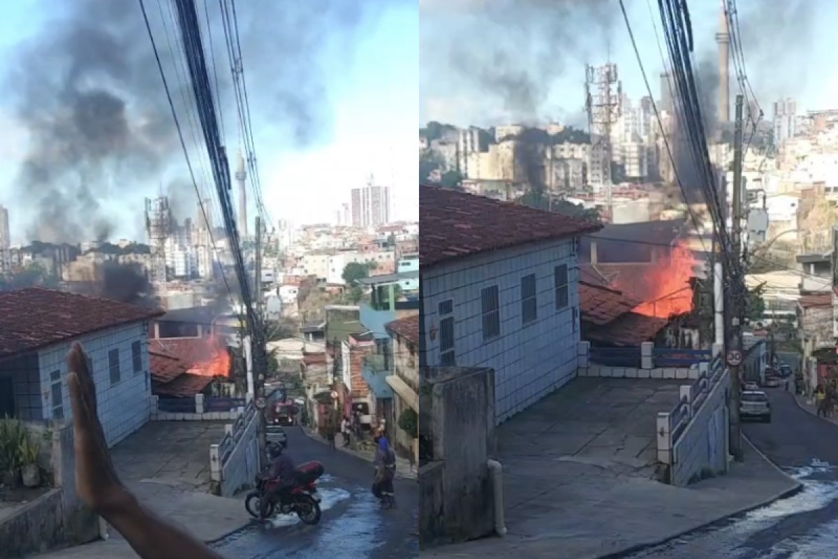 Vídeo: incêndio atinge imóvel abandonado no Engenho Velho de Brotas, em Salvador