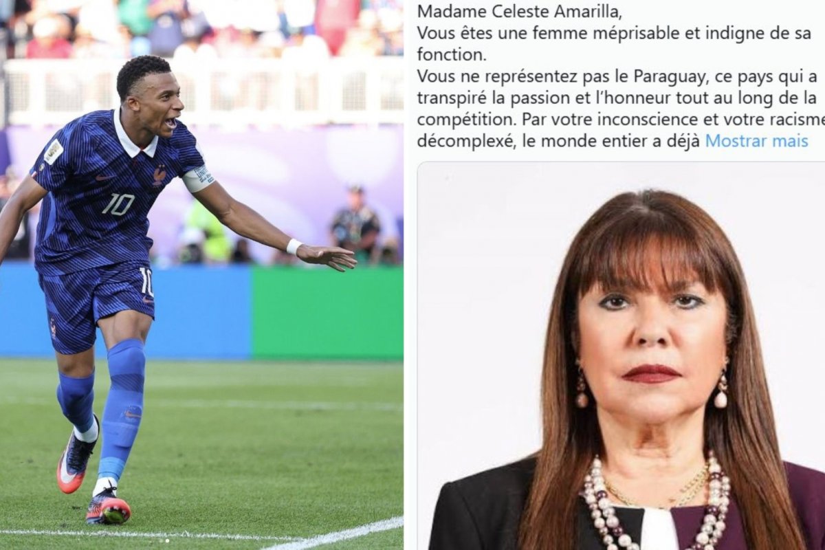 Mbappé rebate falas racistas de senadora do Paraguai; "desprezível"