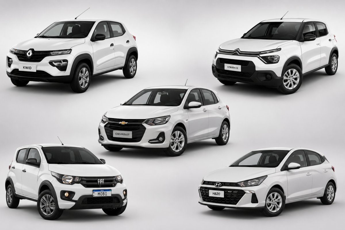 Mobi, Kwid, C3, HB20, Argo e Onix: qual o mais espaçoso? Veja comparativo