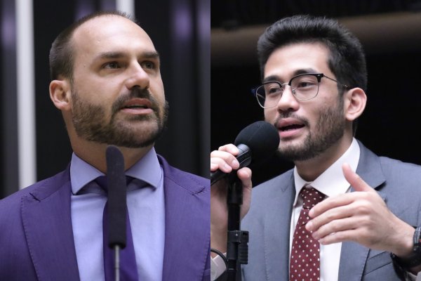 [Vídeo: Eduardo Bolsonaro ameaça 'dar porrada' em integrantes do MBL e Kim Kataguiri reage: 'vive com dinheiro de Vorcaro']