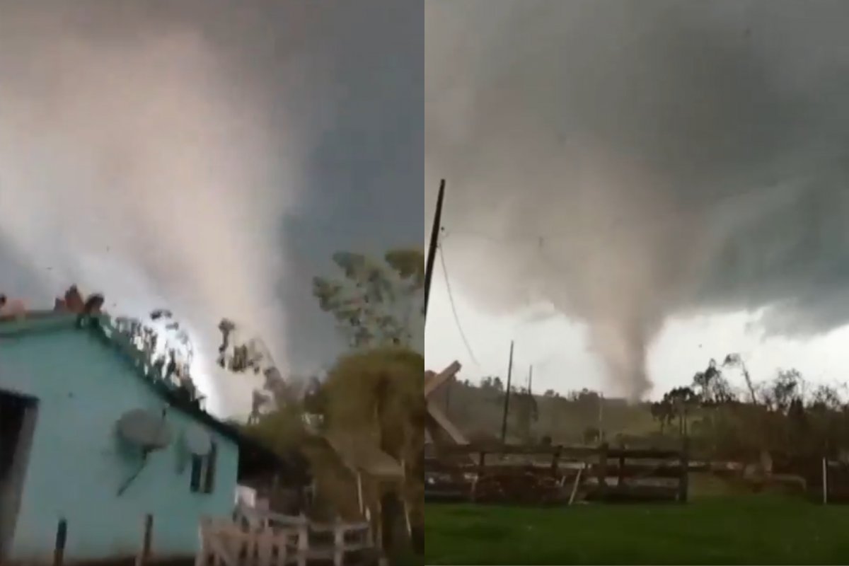 Vídeo: Tornado causa estragos em propriedades rurais no Paraná