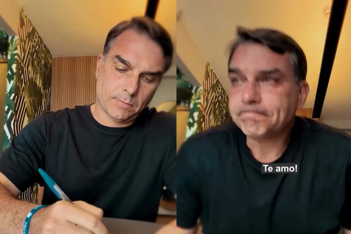 Vídeo: Proibido de visitar o pai, Flávio Bolsonaro chora ao ler carta: 'Não tem mal que dure para sempre'