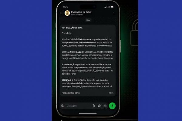 [Polícia Civil alerta para golpes durante notificações sobre celulares roubados ou furtados]