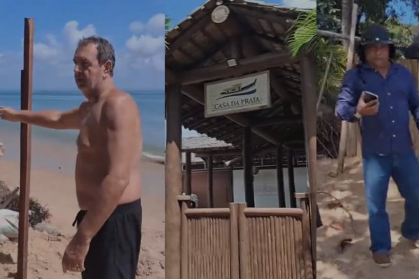 [Vídeo: Morador denuncia construção de estrutura irregular em praia de destino turístico da Bahia]