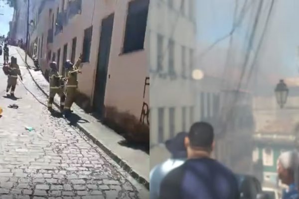 [Incêndio atinge prédio no Pelourinho e quatro famílias precisam abandonar imóvel ]