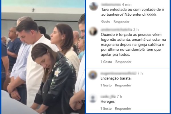 [Vídeo: aliada de Flávio Bolsonaro aparece incomodada durante missa em homenagem a Nossa Senhora Aparecida]