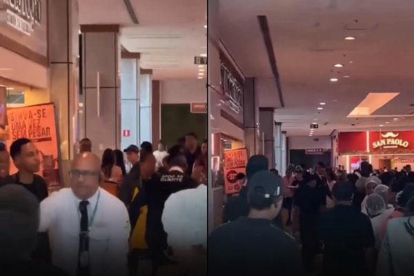 [Vídeo: Incidente com maçarico provoca explosão em praça de alimentação de shopping]
