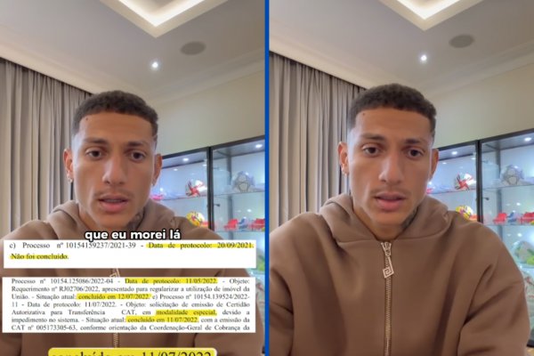 [Vídeo: Richarlison mostra documentos de compra de ilha no Rio e cobra amigo de Flávio Bolsonaro: 'Vou lutar até o final']