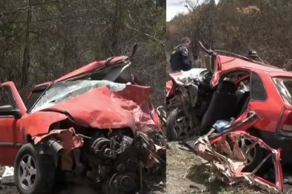 [Pai e filho de 4 anos morrem após colisão com três carretas no sudoeste da Bahia ]