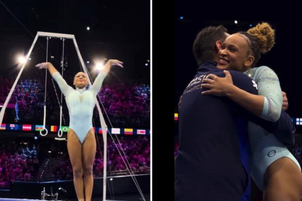 [Rebeca Andrade conquista medalha de ouro e se torna tricampeã mundial no salto  ]