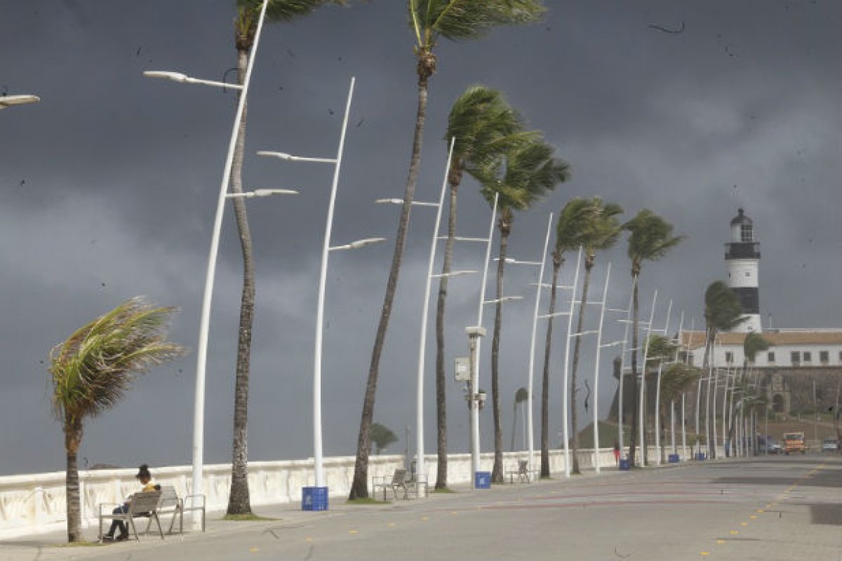 Ventos podem atingir 62 km/h no Litoral Norte da Bahia até sábado (29)