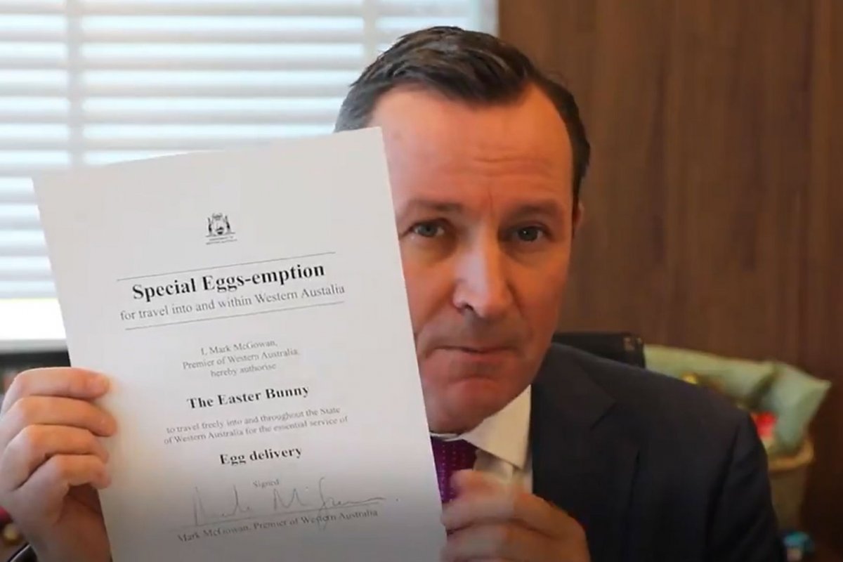 Ministro autoriza Coelho da Páscoa a quebrar quarentena e entrar na Austrália Ocidental