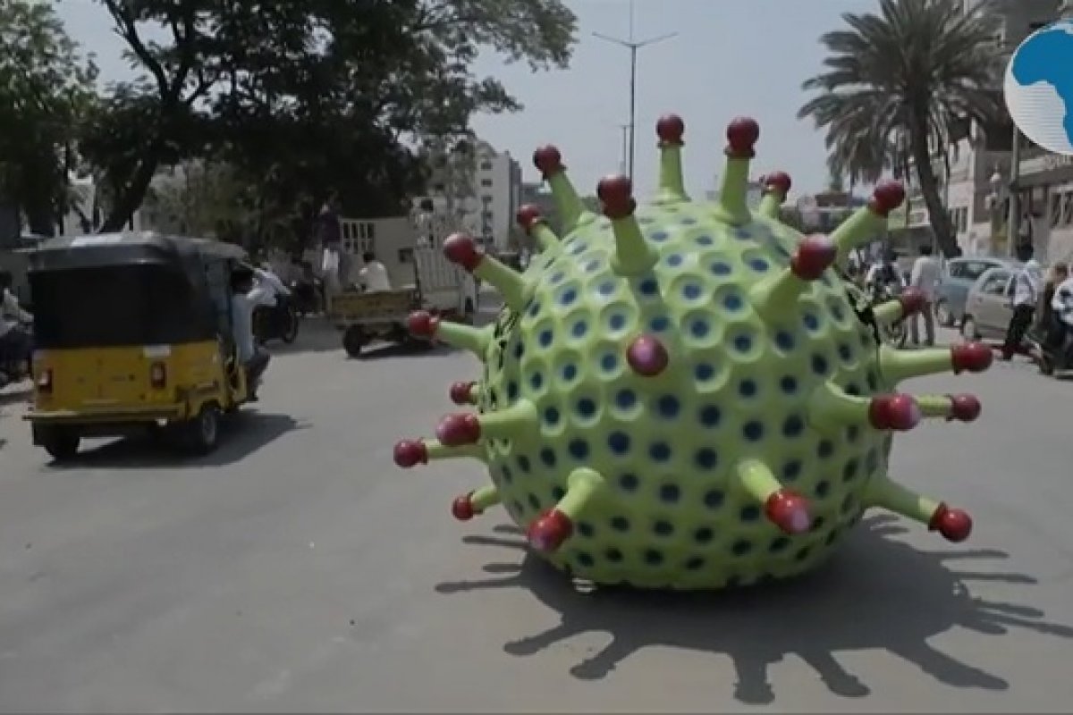 Coronavírus: indiano cria "corona car" para conscientização sobre doença