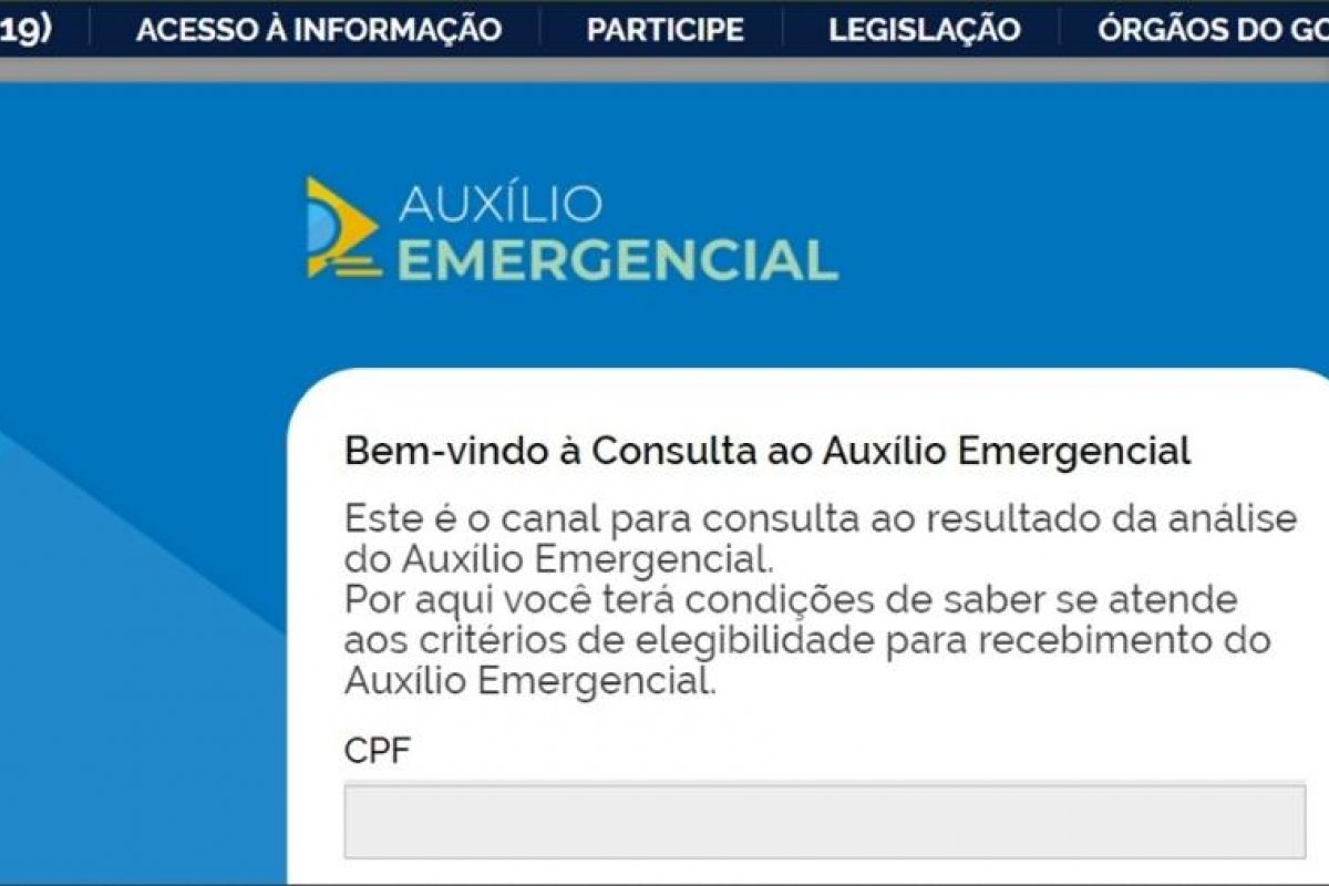 Governo lança site para o acompanhamento do pedido do auxílio emergencial