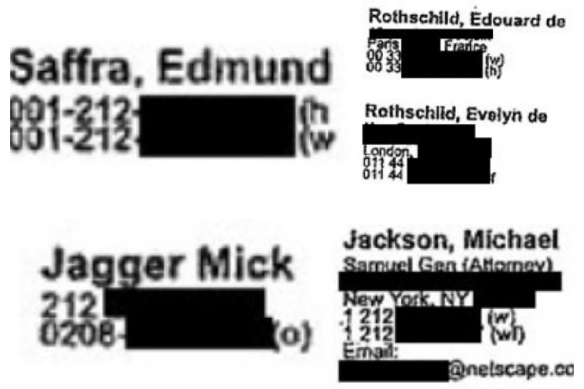 Livro de registro de Bilionário acusado de tráfico sexual contem nomes importantes