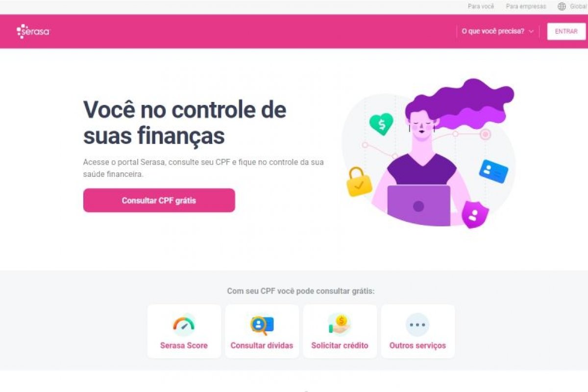 Serasa online oferece serviços gratuitos para o consumidor