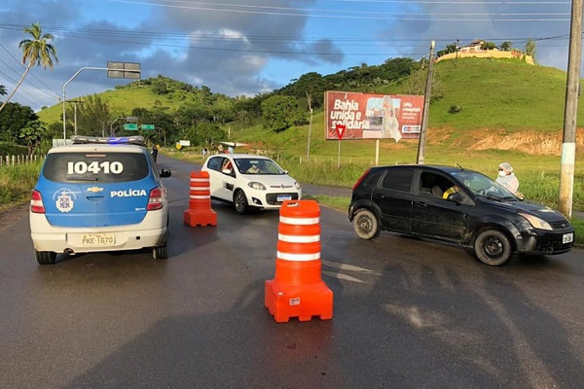 Prefeitura de Nazaré, no leste da Bahia, instala nova barreira sanitária como medida contra covid-19