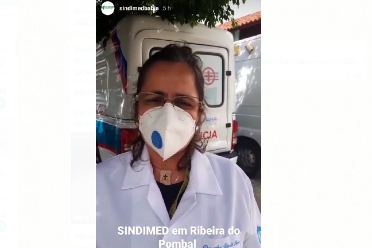 Vídeo: médica denuncia salário atrasado e não pagamento de auxílio para profissionais com Covid-19