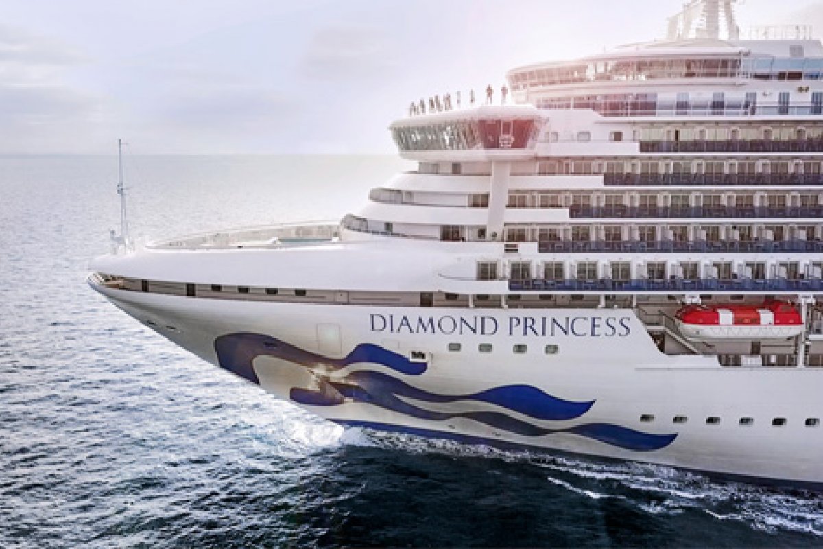Estudo mostra que surto de Covid-19 no navio Diamond Princess foi iniciado por uma única pessoa