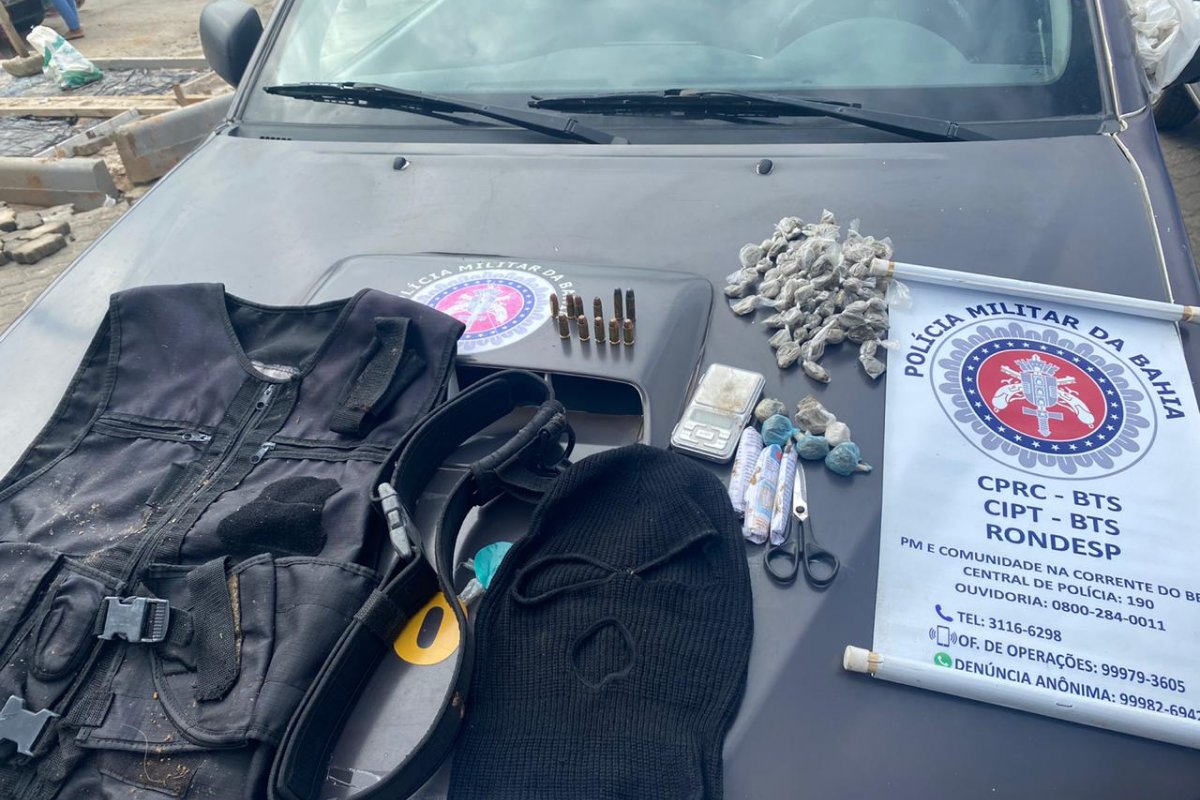 Suspeito de roubo é preso com drogas e munições em bairro de Salvador