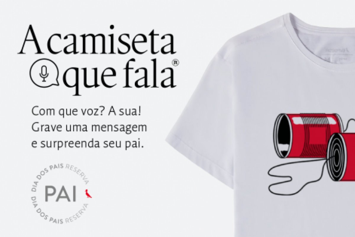 Com a chegada do Dia dos Pais, marca lança camisa que permite que o filho grave uma mensagem de áudio